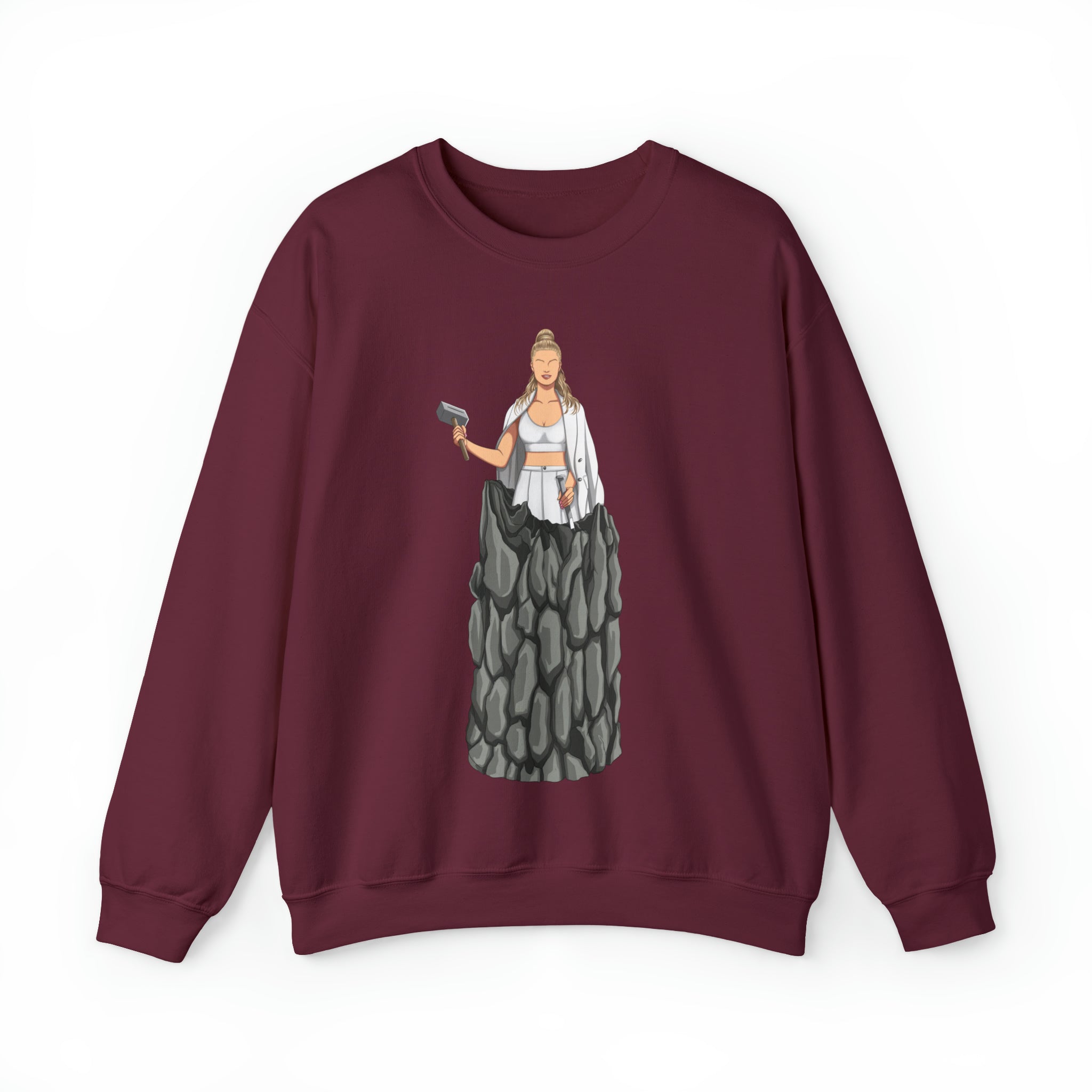 A person working hard to better his/herself - Self-Made Sweatshirt Heavy Blend™ Crewneck - woman #11 - Breakthrough Collection